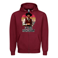 Burgundy i'm your huckleberry Zipper Hoodie - linhVisuals