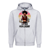 Heather Grey i'm your huckleberry Zipper Hoodie - linhVisuals