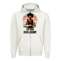 Oatmeal Heather i'm your huckleberry Zipper Hoodie - linhVisuals