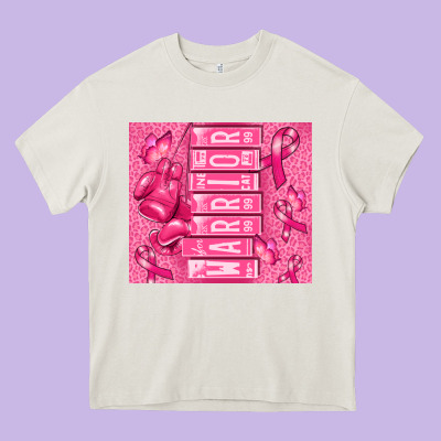 Warrior Breast Cancer Heavy Core Tee Designed By Ranaportraitstore