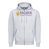 Heather Grey college of chiropractic Zipper Hoodie - linhVisuals