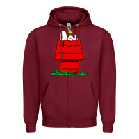 Burgundy the doghouse Zipper Hoodie - linhVisuals