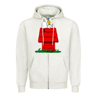 Oatmeal Heather the doghouse Zipper Hoodie - linhVisuals