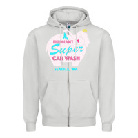 Dove Grey pink elephant car wash Zipper Hoodie - linhVisuals