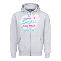 Heather Grey pink elephant car wash Zipper Hoodie - linhVisuals