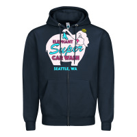 Navy pink elephant car wash Zipper Hoodie - linhVisuals