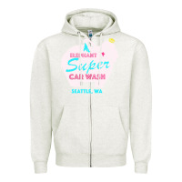 Oatmeal Heather pink elephant car wash Zipper Hoodie - linhVisuals