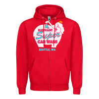 Red pink elephant car wash Zipper Hoodie - linhVisuals