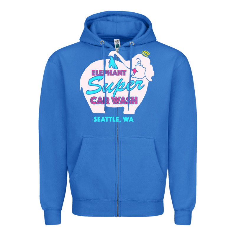 Pink Elephant Car Wash Zipper Hoodie by linhVisuals | Teevron
