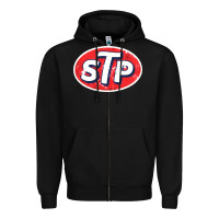 Black stp Zipper Hoodie - linhVisuals