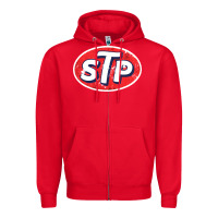 Red stp Zipper Hoodie - linhVisuals