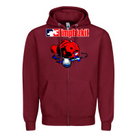 Burgundy limp bizkit 35 Zipper Hoodie - linhVisuals