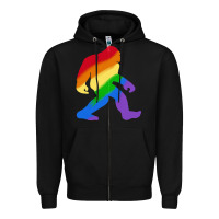 Black bigfoot t  shirt rainbow bigfoot t  shirt Zipper Hoodie - linhVisuals