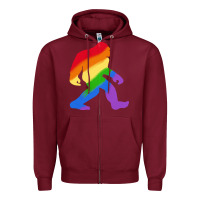 Burgundy bigfoot t  shirt rainbow bigfoot t  shirt Zipper Hoodie - linhVisuals