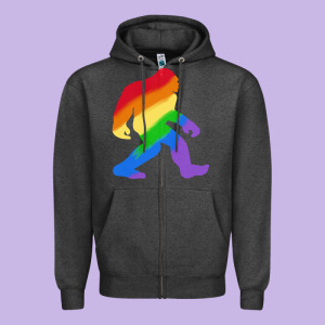 Bigfoot T  Shirt Rainbow Bigfoot T  Shirt Zipper Hoodie Designed By Linhvisuals
