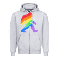 Heather Grey bigfoot t  shirt rainbow bigfoot t  shirt Zipper Hoodie - linhVisuals