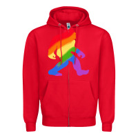 Red bigfoot t  shirt rainbow bigfoot t  shirt Zipper Hoodie - linhVisuals