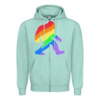Seafoam bigfoot t  shirt rainbow bigfoot t  shirt Zipper Hoodie - linhVisuals