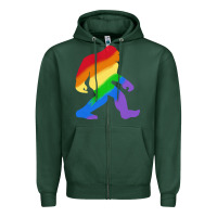 Sports Green bigfoot t  shirt rainbow bigfoot t  shirt Zipper Hoodie - linhVisuals