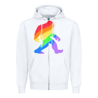 White bigfoot t  shirt rainbow bigfoot t  shirt Zipper Hoodie - linhVisuals