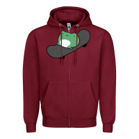 Burgundy skateboarding frog Zipper Hoodie - linhVisuals