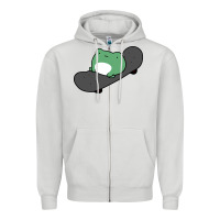 Dove Grey skateboarding frog Zipper Hoodie - linhVisuals