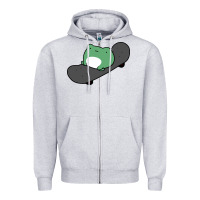 Heather Grey skateboarding frog Zipper Hoodie - linhVisuals