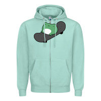 Seafoam skateboarding frog Zipper Hoodie - linhVisuals
