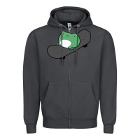 Smoke skateboarding frog Zipper Hoodie - linhVisuals