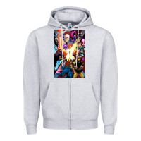 Heather Grey x men 3 Zipper Hoodie - linhVisuals