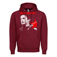 Burgundy billy bragg müsic Zipper Hoodie - linhVisuals