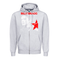 Heather Grey billy bragg müsic Zipper Hoodie - linhVisuals
