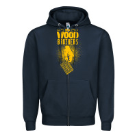 Navy the wood brothers blues Zipper Hoodie - linhVisuals