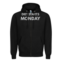 Black diet starts monday Zipper Hoodie - linhVisuals