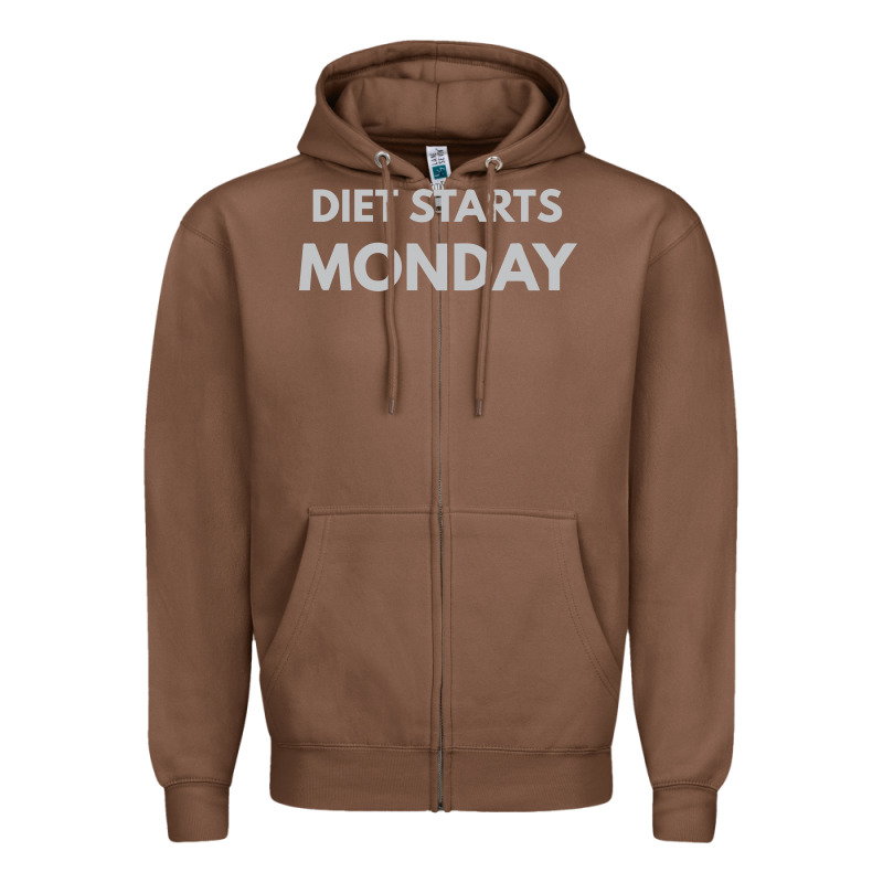 Diet Starts Monday Zipper Hoodie by linhVisuals | Teevron