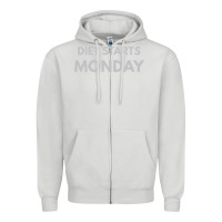 Dove Grey diet starts monday Zipper Hoodie - linhVisuals