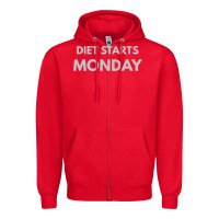 Red diet starts monday Zipper Hoodie - linhVisuals