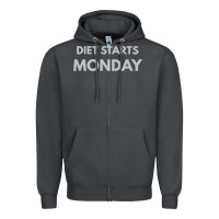 Smoke diet starts monday Zipper Hoodie - linhVisuals