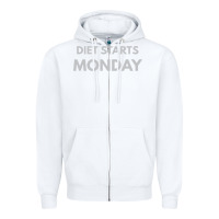 White diet starts monday Zipper Hoodie - linhVisuals