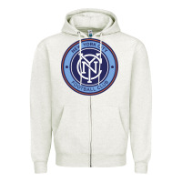 Oatmeal Heather the-new-york-city-fc Zipper Hoodie - linhVisuals