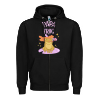 Black papa frog Zipper Hoodie - linhVisuals