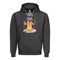 Charcoal Heather papa frog Zipper Hoodie - linhVisuals