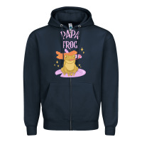 Navy papa frog Zipper Hoodie - linhVisuals