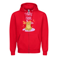 Red papa frog Zipper Hoodie - linhVisuals