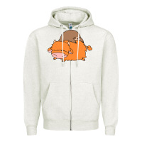 Oatmeal Heather sloth and highland cow Zipper Hoodie - linhVisuals