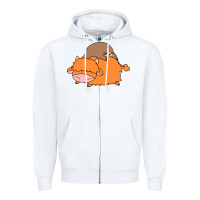 White sloth and highland cow Zipper Hoodie - linhVisuals