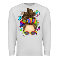 Dove Grey messy bun tie dye Premium Sweatshirt - RanaPortraitStore