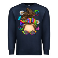 Navy messy bun tie dye Premium Sweatshirt - RanaPortraitStore