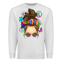 Oatmeal Heather messy bun tie dye Premium Sweatshirt - RanaPortraitStore