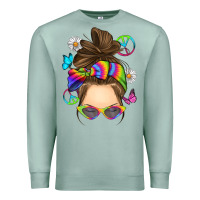 Seafoam messy bun tie dye Premium Sweatshirt - RanaPortraitStore